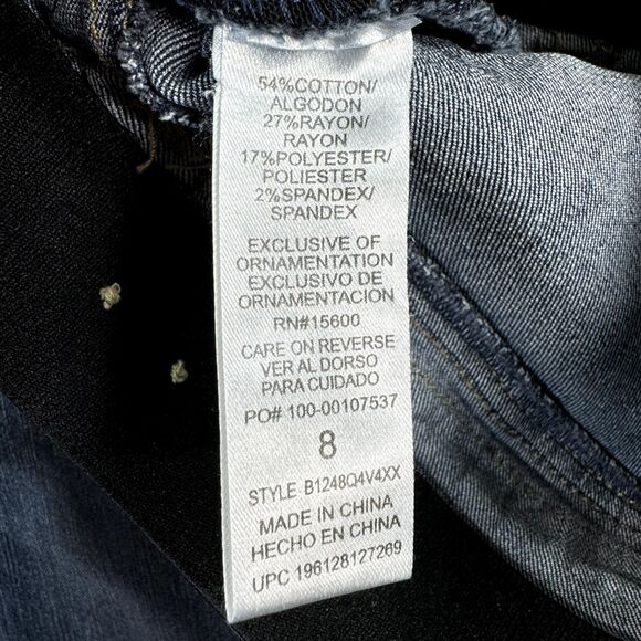 Democracy Ab Technology Jeans Women's 8 Blue Dark Wash Stretch Skinny - Picture 9 of 9